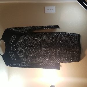 Bling long sleeve black dress, short.
